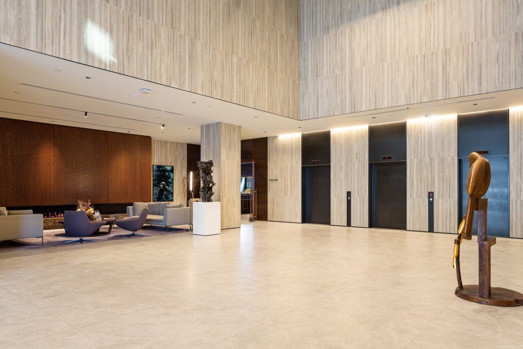 Triple-height lobby