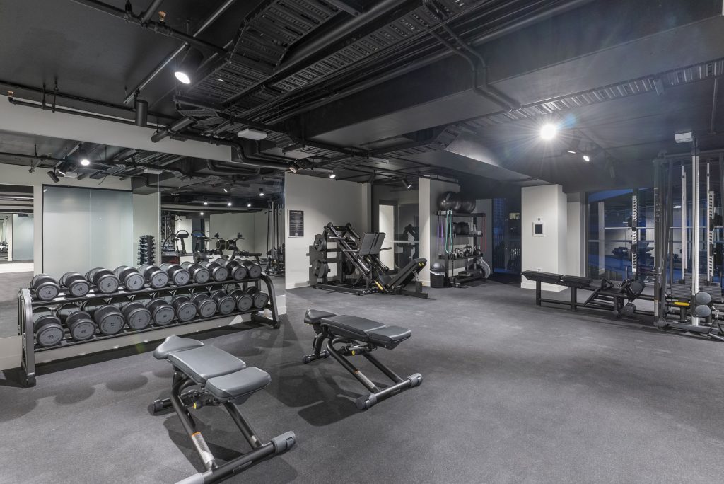 Residents' gym with Technogym equipment